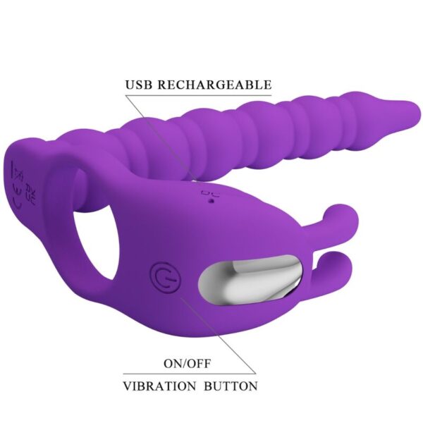 Pretty Love - Blackney anillo pene con plug vibrador lila - Imagen 2