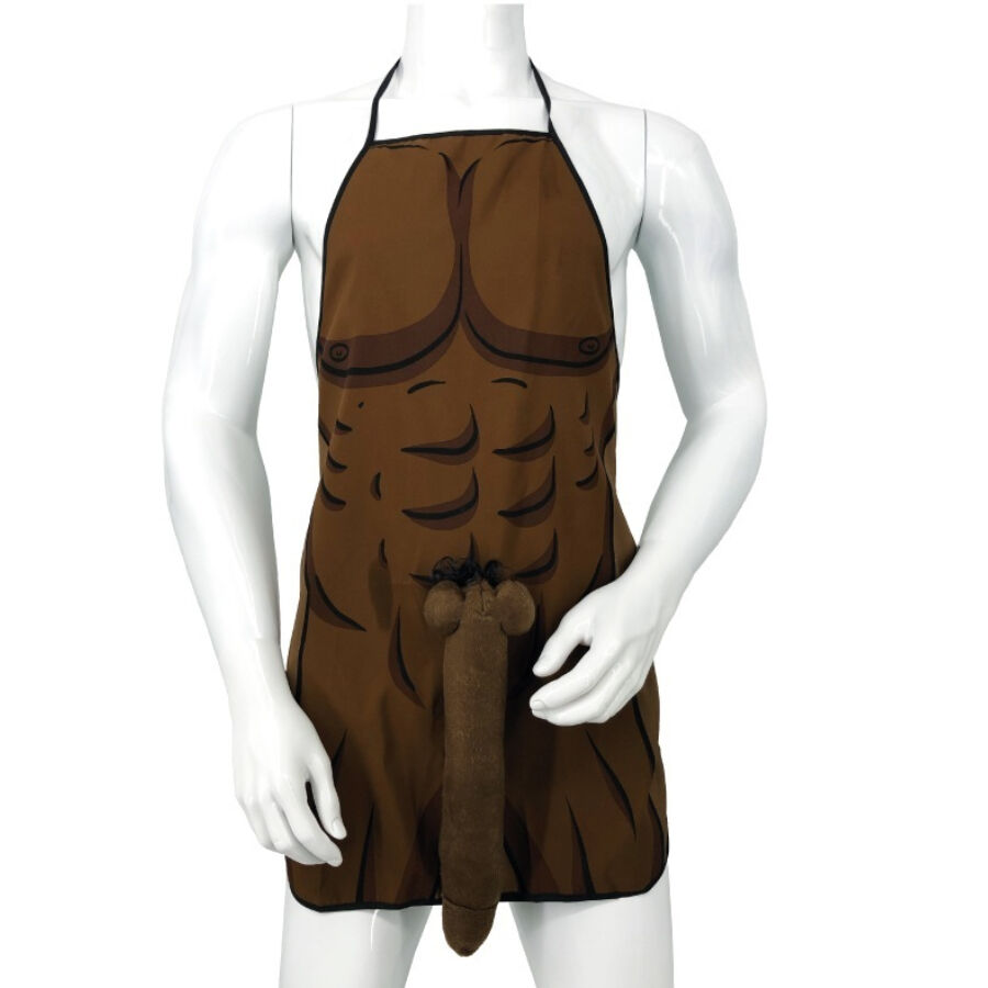 DIABLO PICANTE - DELANTAL CON PENE 3D MUSCULOSO Y ATREVIDO MULATO